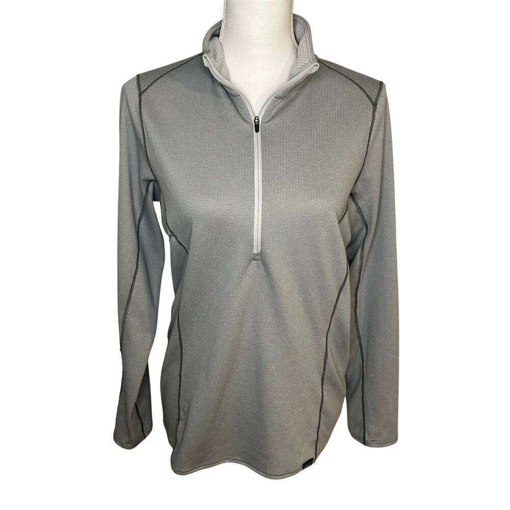 Patagonia women's capilene mid weight polartec baselayer gray 1/2 zip size M